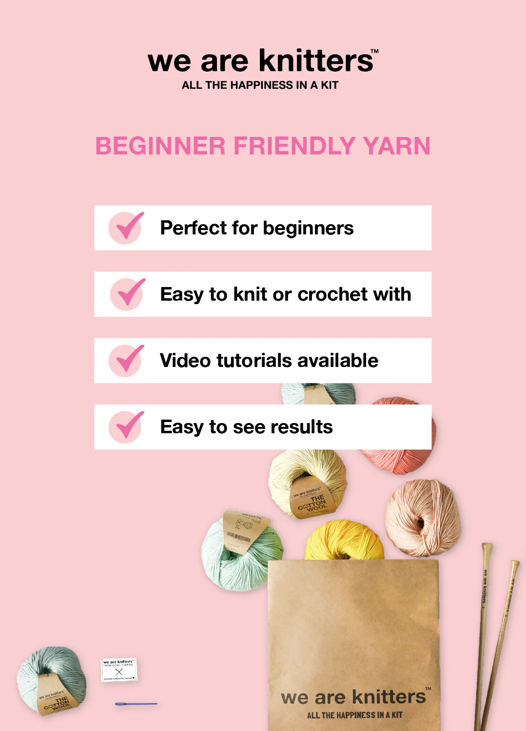 Make your first Placemat - Stitch Sampler Kit: Learn The Basics Knitting Kit - Yummy Version - Image 4