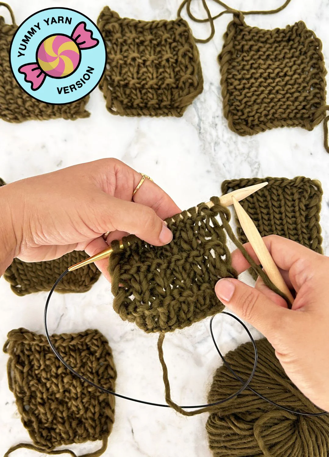Make your first Placemat - Stitch Sampler Kit: Learn The Basics Knitting Kit - Yummy Version - Image 3